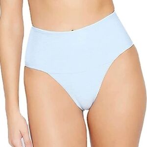 L*Space Eco Repreve Ribbed Desi Bikini Swimsuit Bottom Size XS Sky Blue New